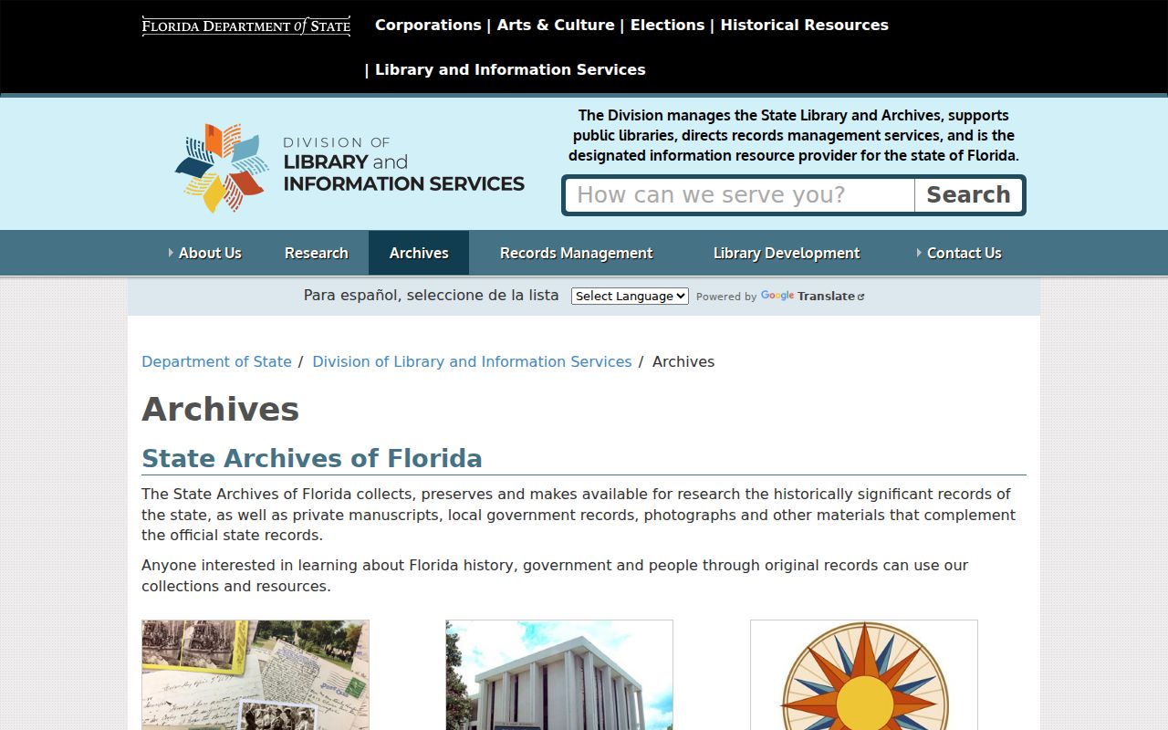 Plantation city directory Florida State Archives research page