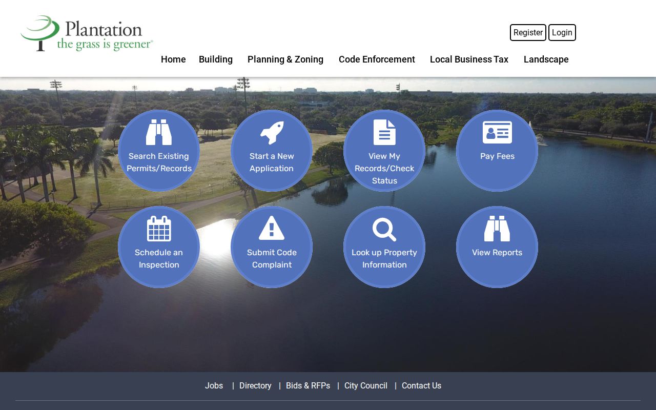 Plantation Accela permit and code record search