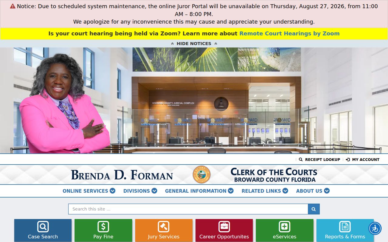 Broward Clerk official source for a Plantation resident lookup